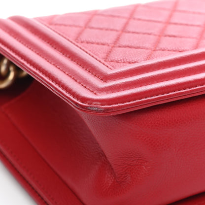 Chanel Caviar Quilted Medium Boy Flap Red 9 of 10