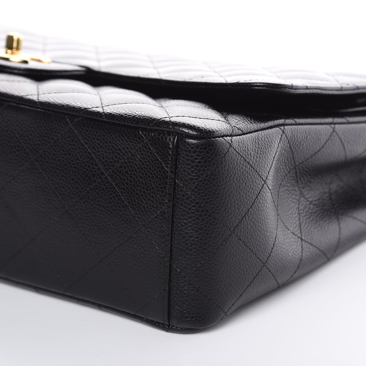 Caviar Quilted Maxi Double Flap Black