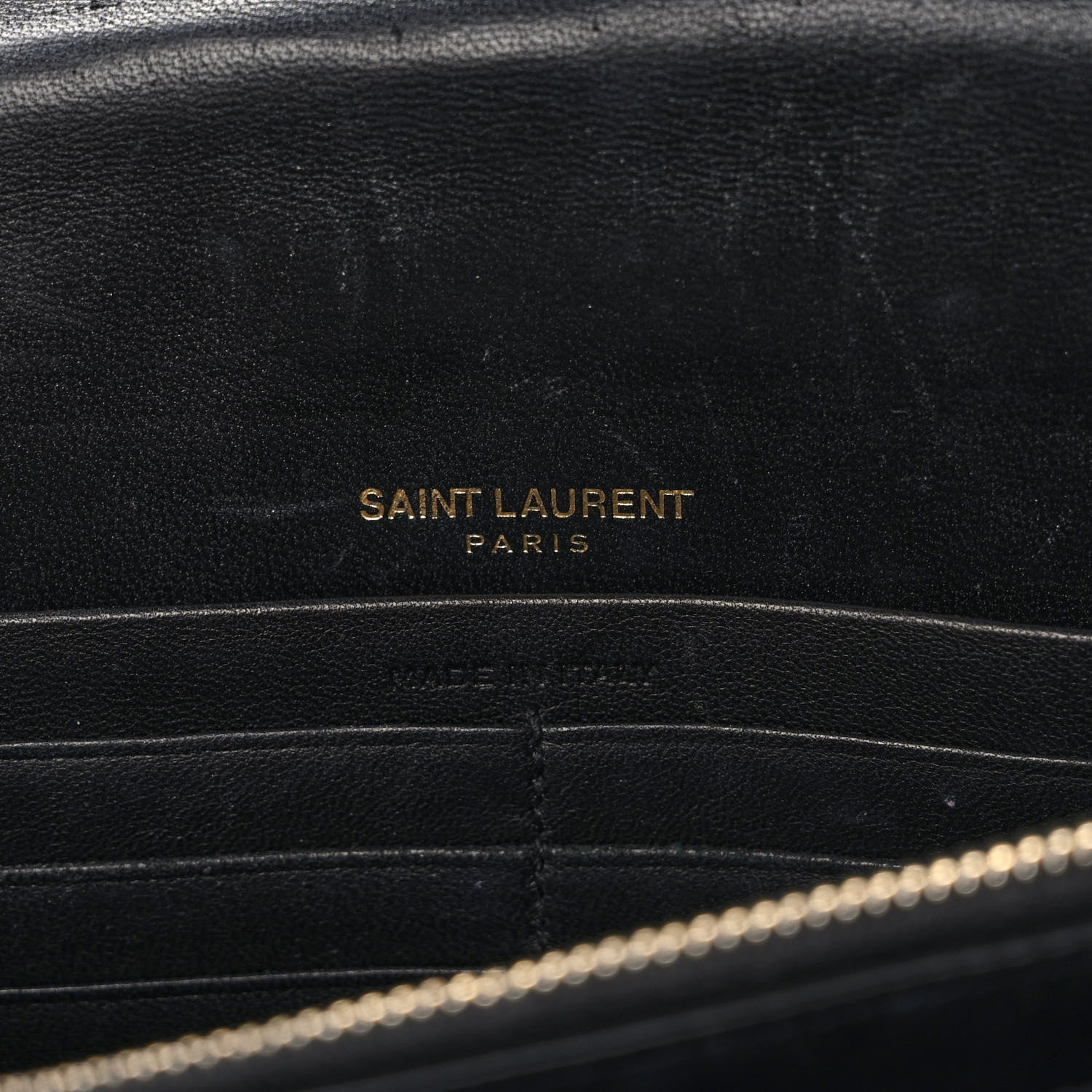 Saint Laurent Patent Calfskin Matelasse Monogram Vicky Chain Wallet Black 6 of 11