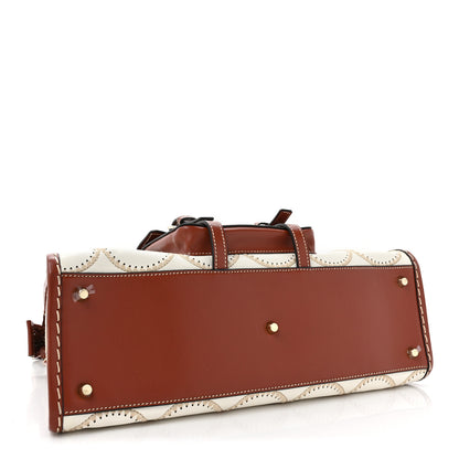 Chloe Nappa Shiny Calfskin Scallop Patchwork Medium Edith Day Bag Sepia Brown 4 of 11