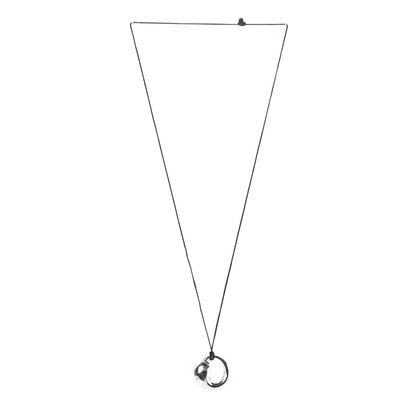 Tiffany Sterling Silver Large Elsa Peretti Eternal Circle Cord Necklace 3 of 4