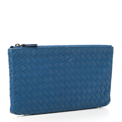 Bottega Veneta Nappa Intrecciato Zip Pouch Blue 3 of 10