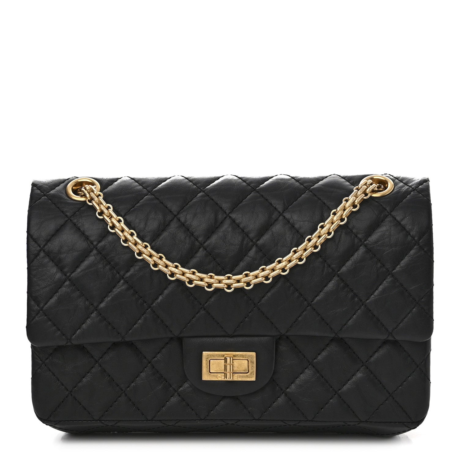 Chanel Aged Calfskin Quilted 2.55 Reissue 225 Flap Black 1 of 11