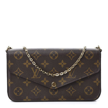Louis Vuitton Monogram Pochette Felicie Chain Wallet Fuchsia 1 of 13