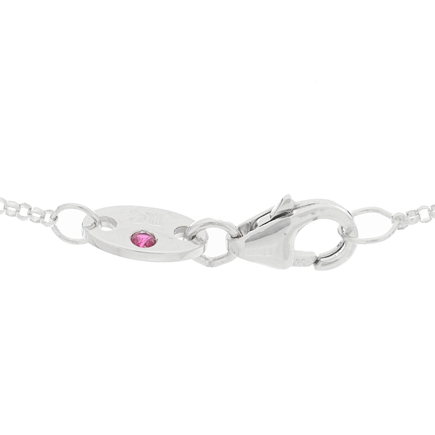 18K White Gold Diamond Small Princess Flower Pendant Necklace