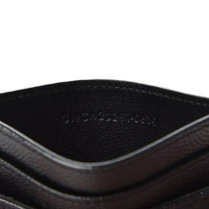 Saint Laurent Grain De Poudre Matelasse Chevron Monogram Credit Card Case Black 6 of 6