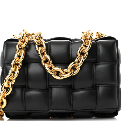 Bottega Veneta Lambskin Maxi Intreccio Padded Chain Cassette Crossbody Bag Black 7 of 13