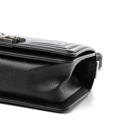 Chanel Caviar Chevron Quilted Small Boy Flap Black 9 of 10