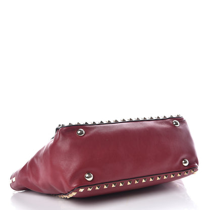 Valentino Garavani Vitello Small Rockstud Tote Scarlet 4 of 9