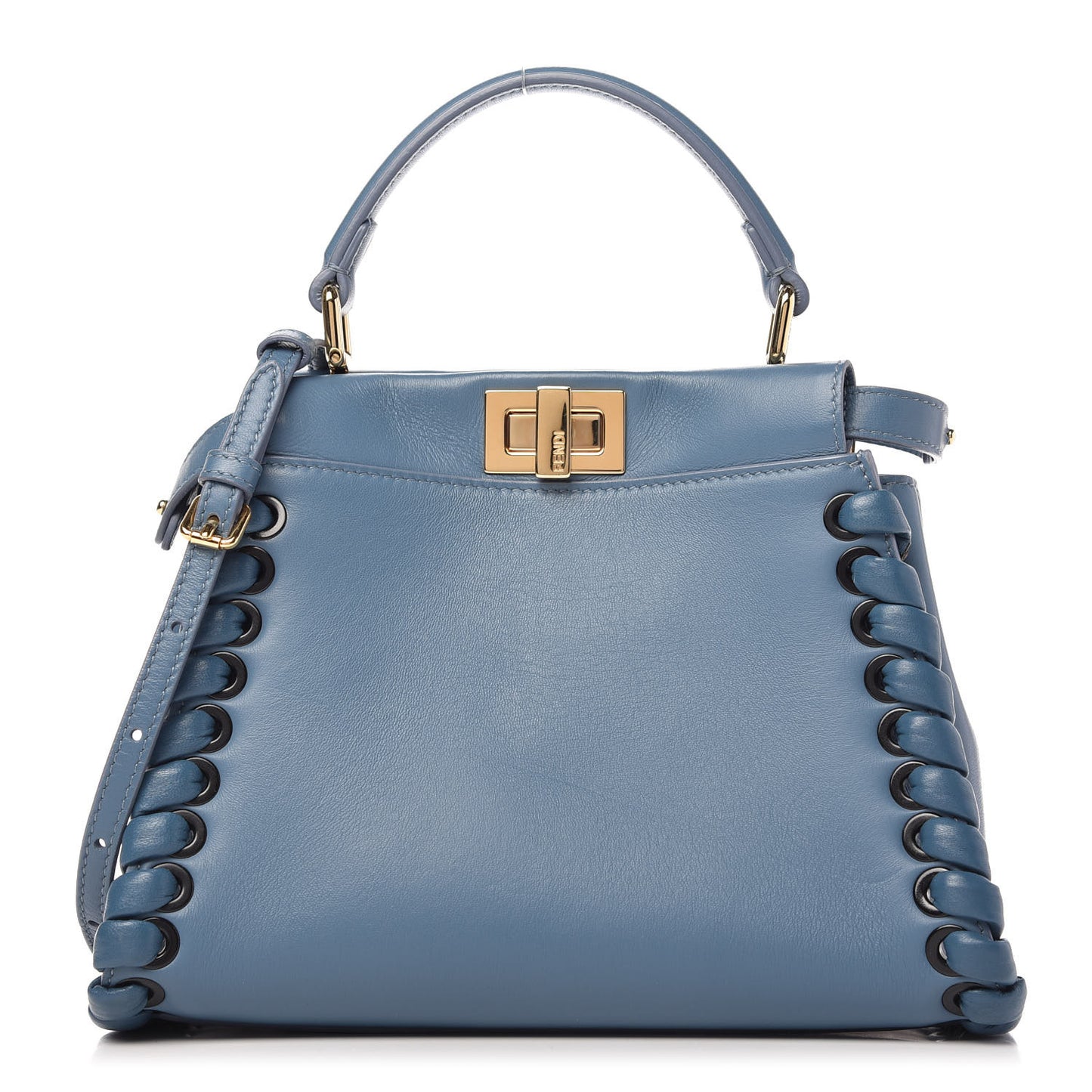Nappa Lace Up Mini Peekaboo Iconic Satchel Cobalto