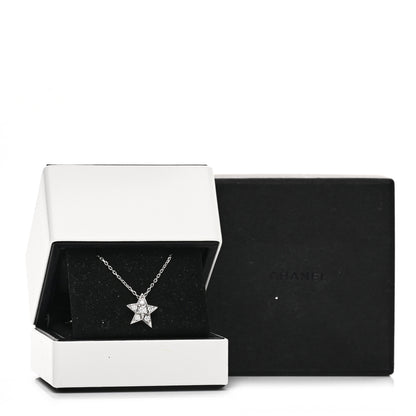Chanel 18K White Gold Diamond Small Comete Geode Pendant Necklace 5 of 5