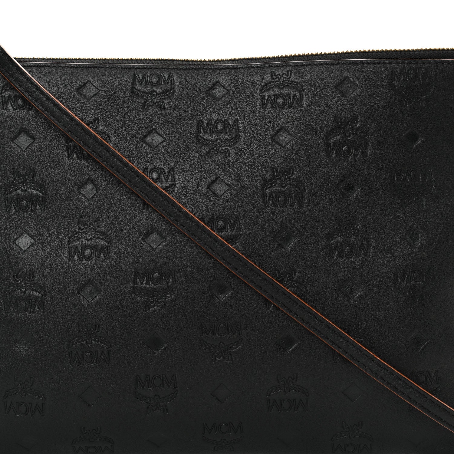 MCM Calfskin Monogram Klara Crossbody Pouch Black 8 of 12