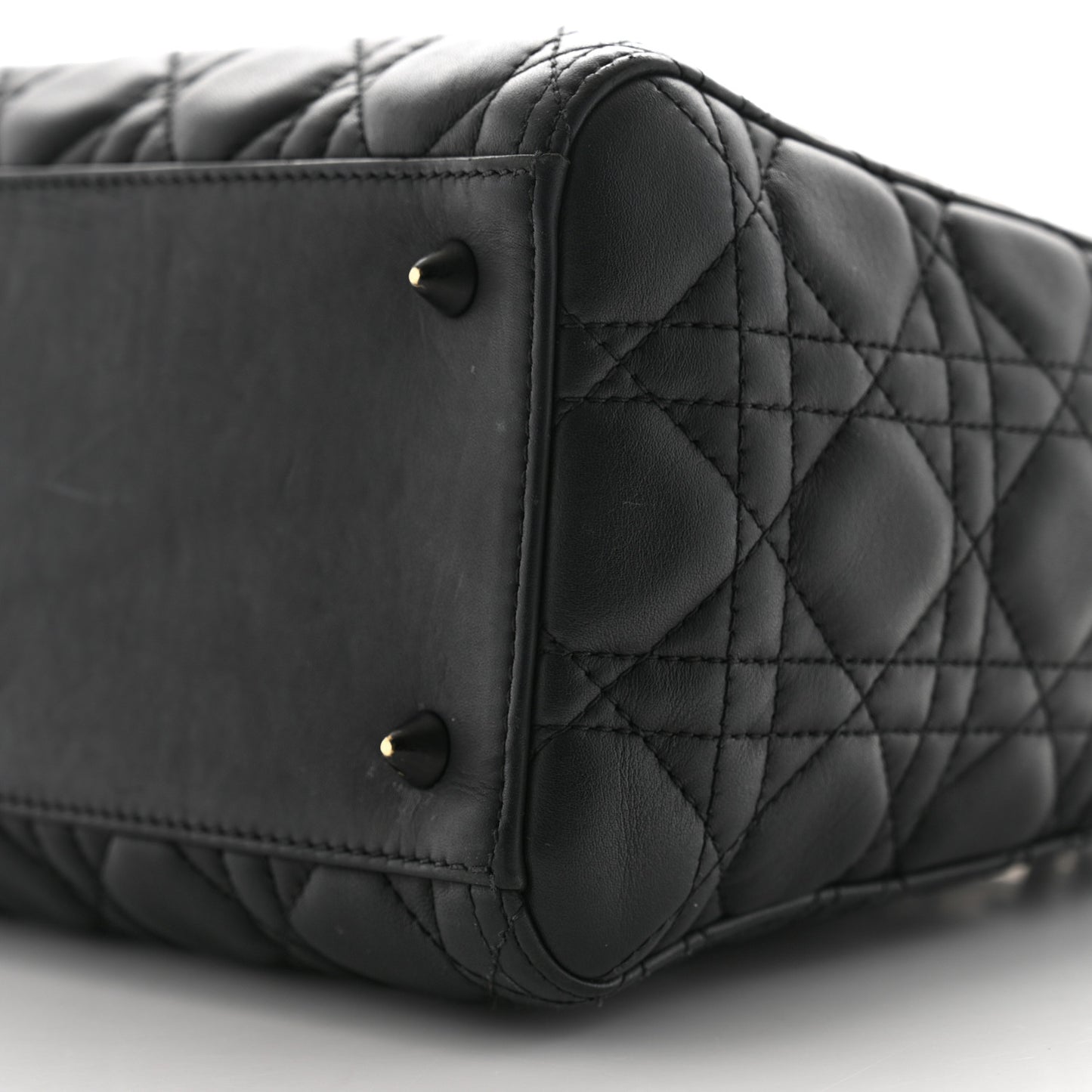 Ultra Matte Calfskin Cannage Medium Lady Dior Black