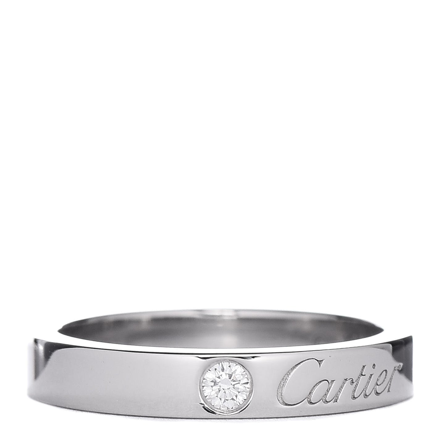Platinum Diamond 3mm C De Cartier Wedding Band Ring 47 4