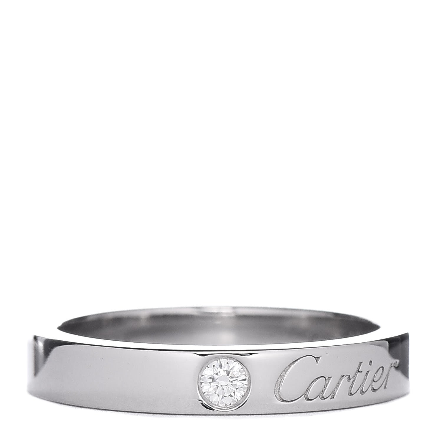 Cartier Platinum Diamond 3mm C De Cartier Wedding Band Ring 47 4 1 of 6