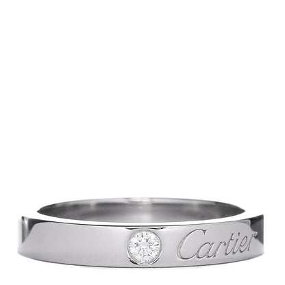 Cartier Platinum Diamond 3mm C De Cartier Wedding Band Ring 47 4 1 of 6