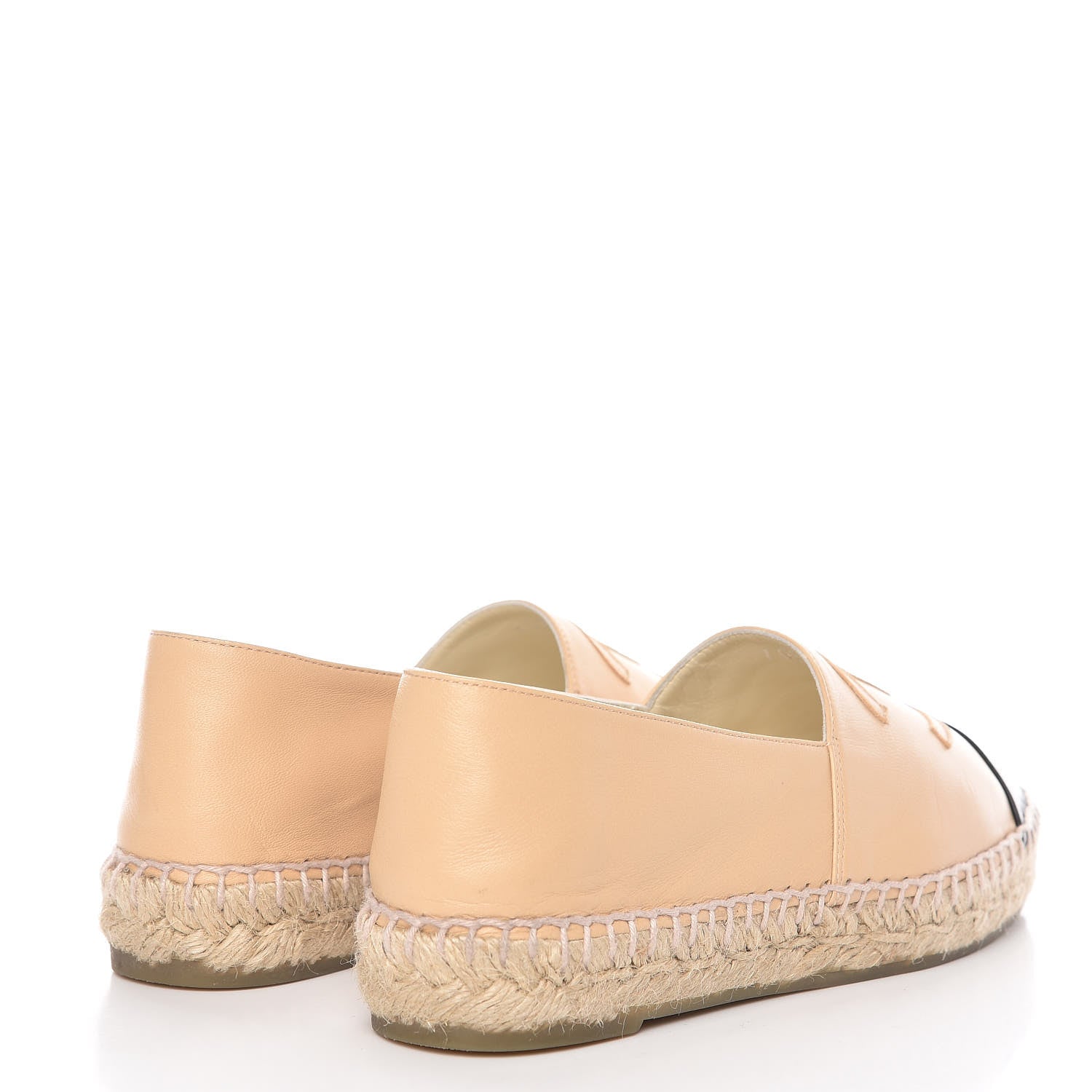 Chanel Lambskin CC Espadrilles 36 Beige Black 4 of 13