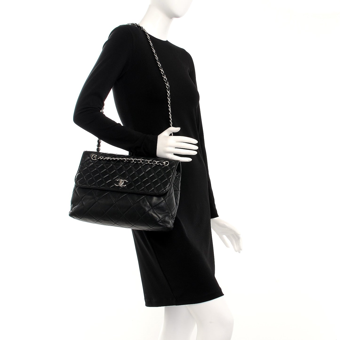 Calfskin Quilted In The Business Flap Bag Black