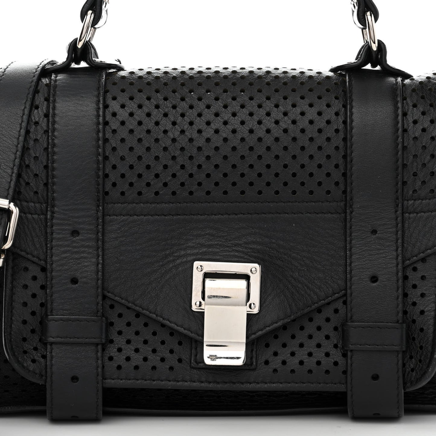 Lambskin Perforated Tiny PS1 Satchel Black