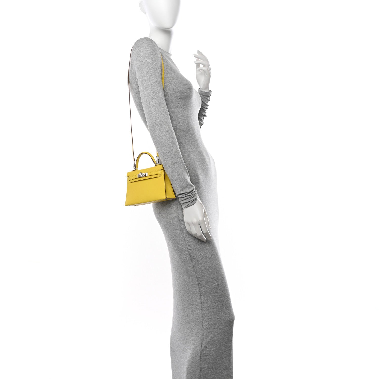 Hermes Chevre Mysore Mini Kelly Sellier 20 Lime 2 of 21