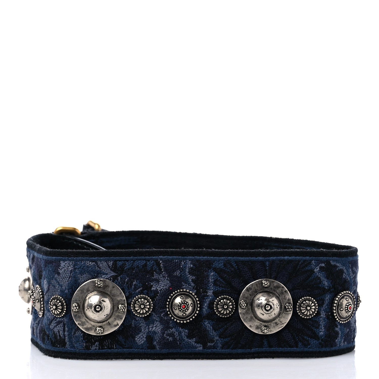 Christian Dior Canvas Embroidered Studded KaleiDiorscopic Adjustable Shoulder Strap Blue 2 of 5