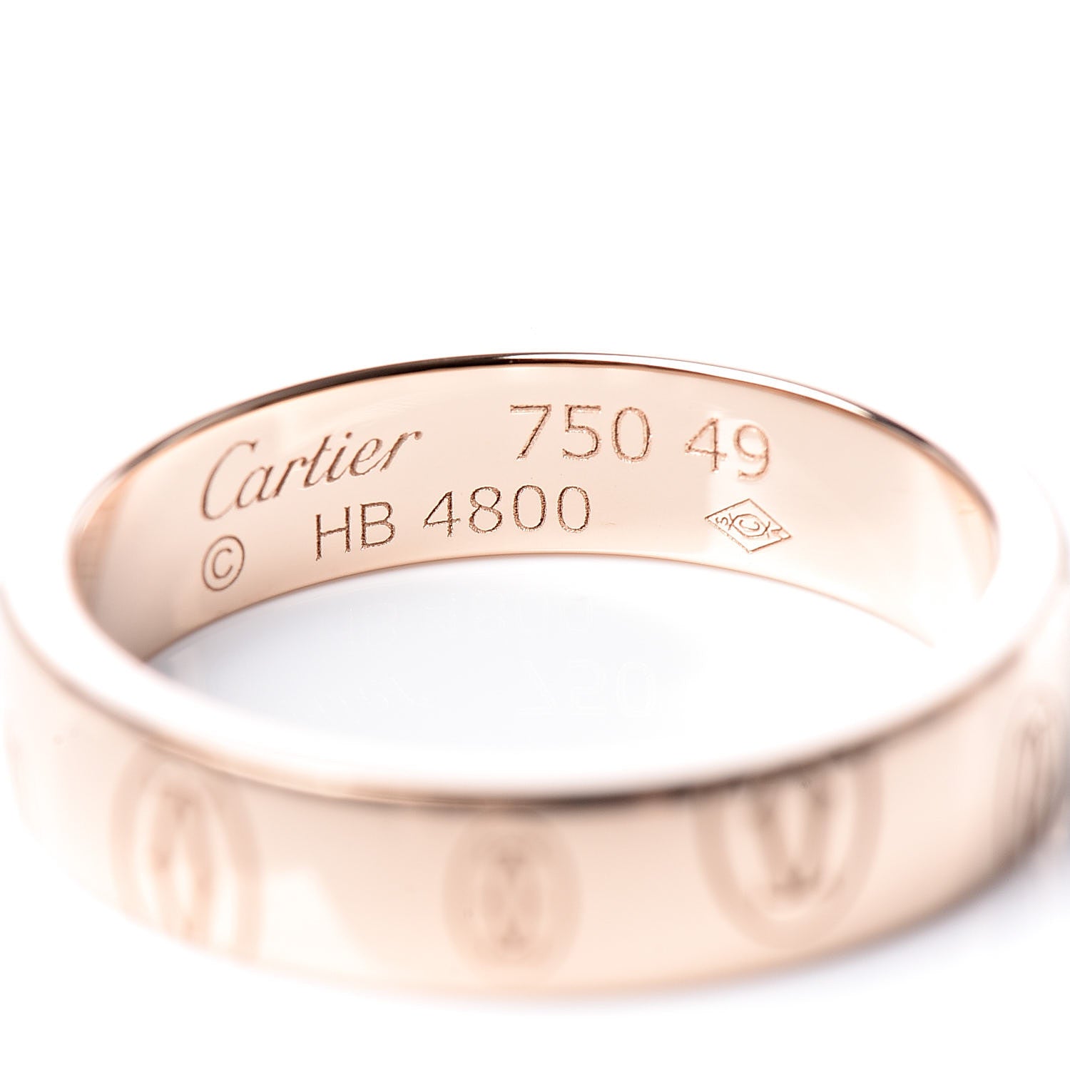 Cartier 18K Pink Gold 4mm Happy Birthday Band Ring 49 5 4 of 4