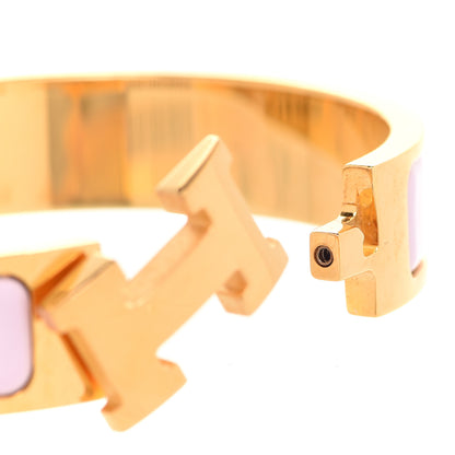 Hermes Enamel Narrow Clic Clac H Bracelet GM Rose Dragee 6 of 7