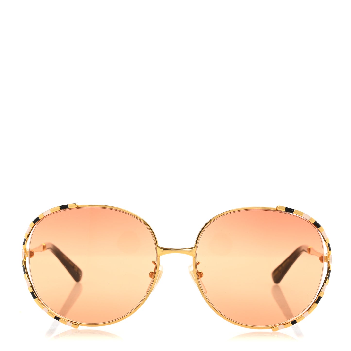 Metal Round Frame GG0595S Sunglasses Gold Black