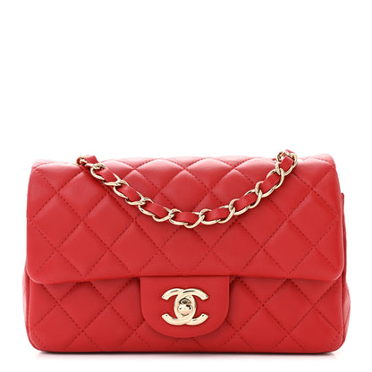 Chanel Lambskin Quilted Mini Rectangular Flap Red 1 of 11