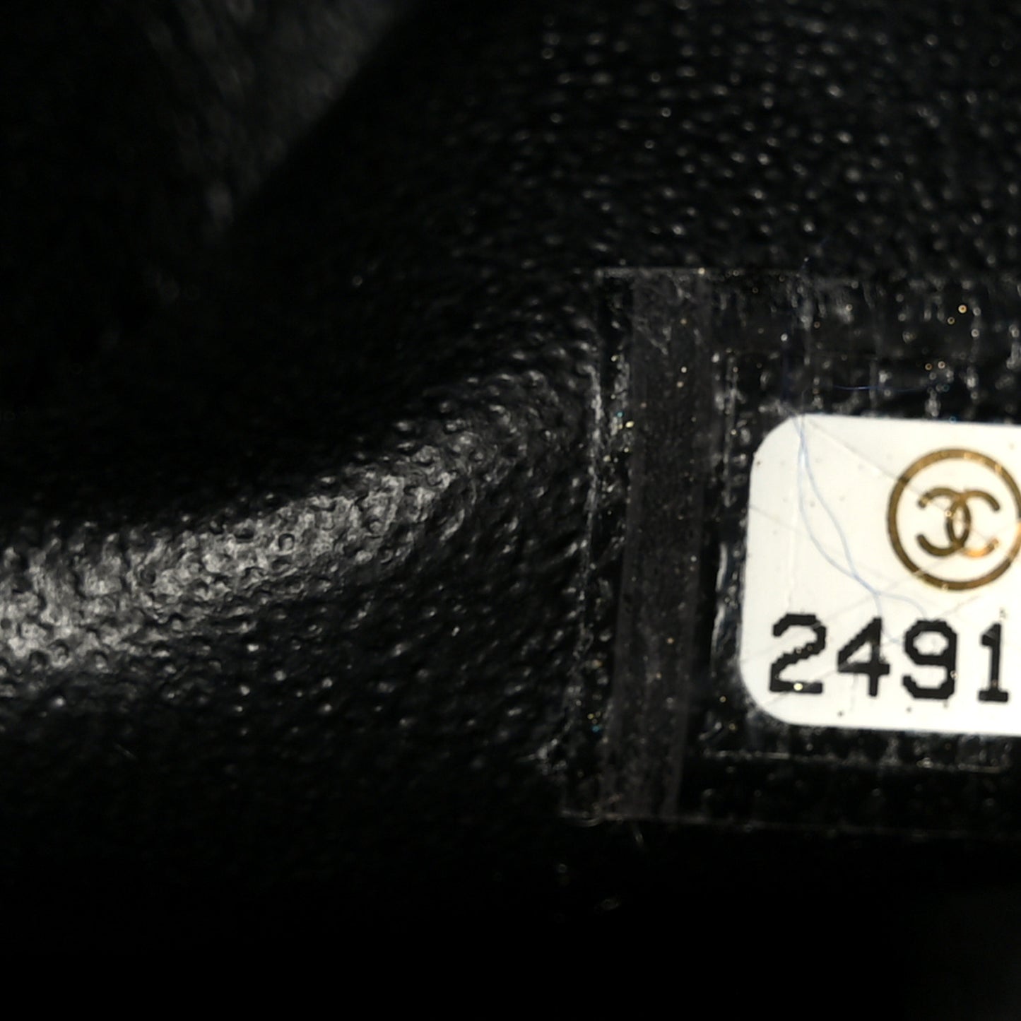 Iridescent Caviar Quilted Jumbo Double Flap Black