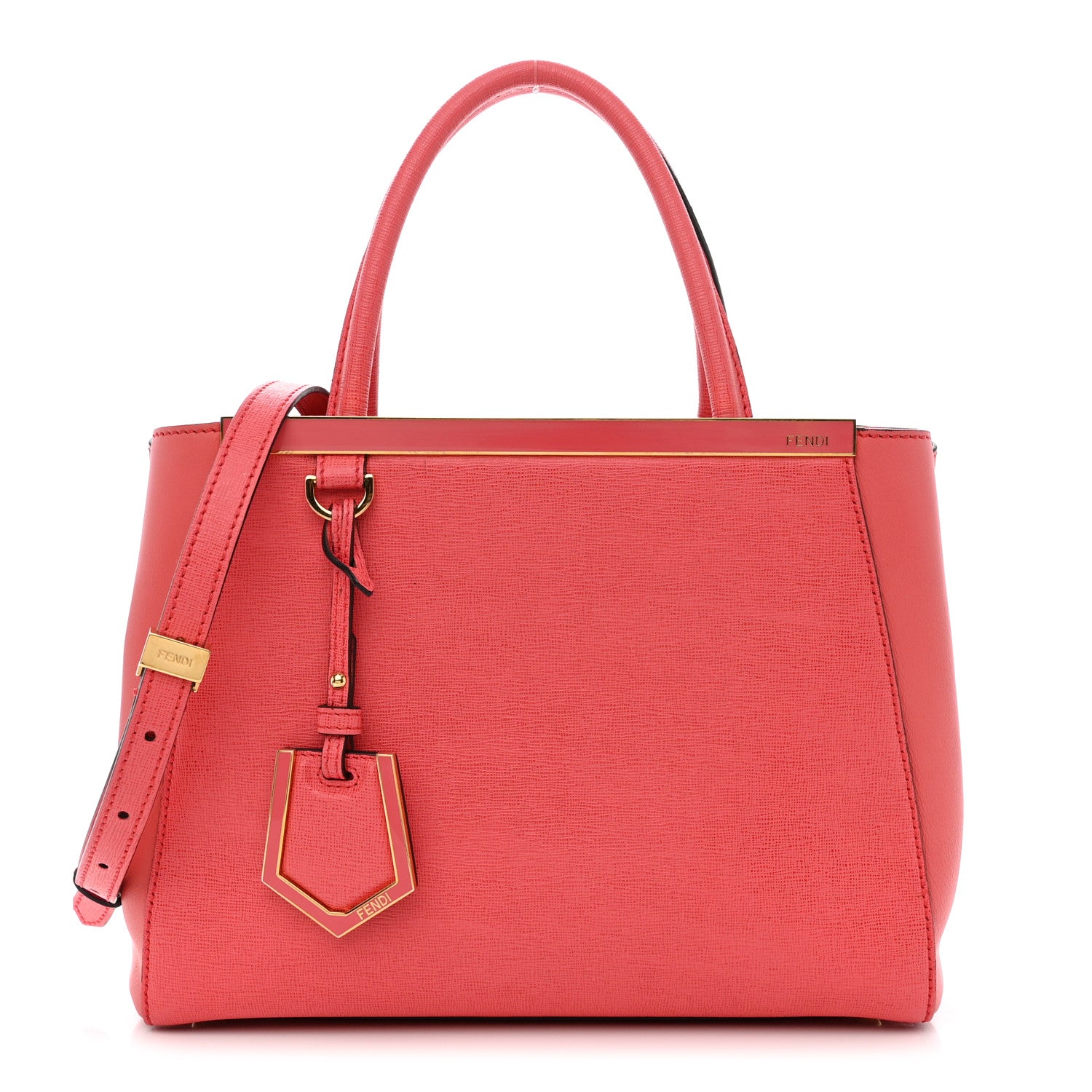 Fendi Vitello Elite Flamingo Petite 2Jours Tote Rosa Exstasy 1 of 11