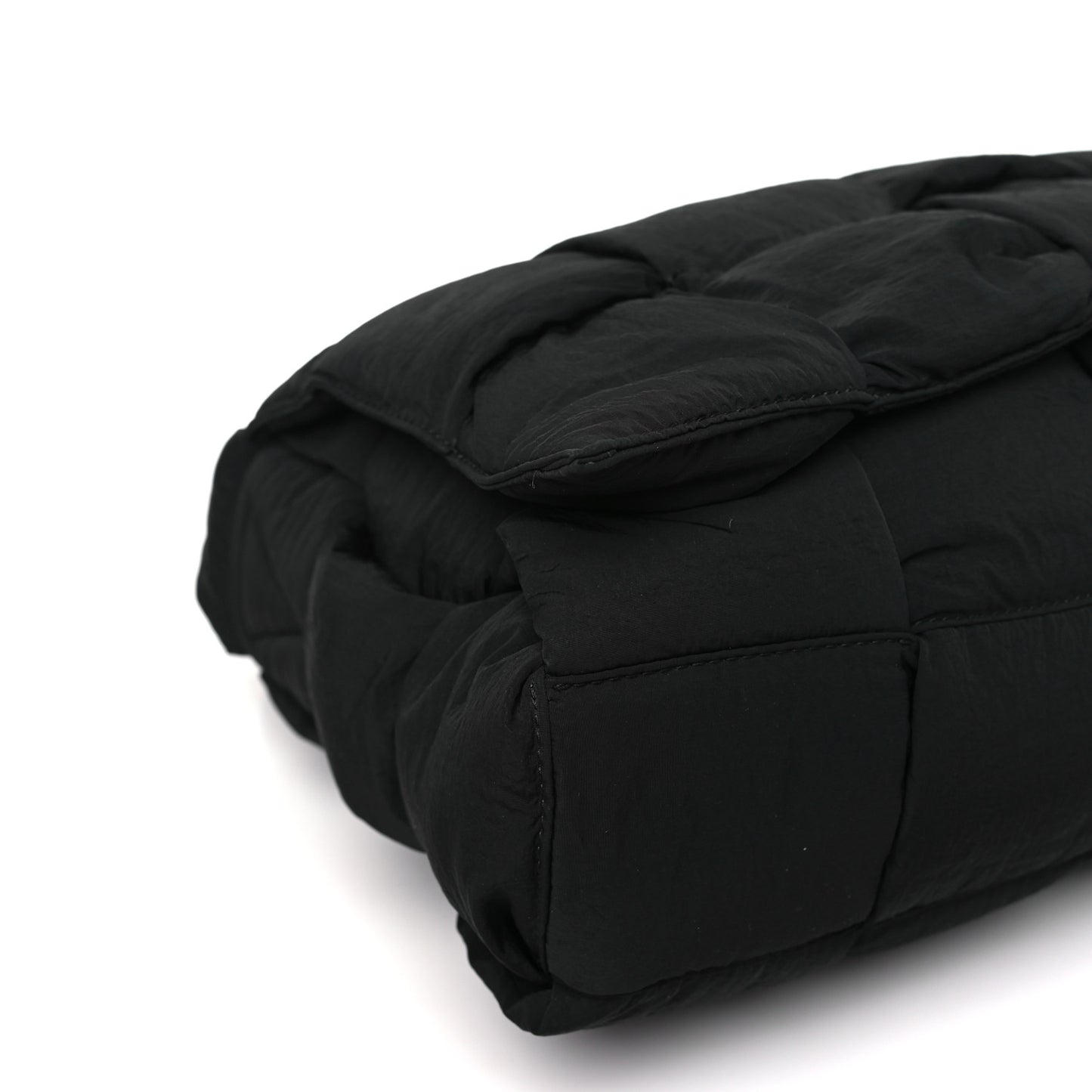Nylon Intrecciato Padded Tech Maxi Cassette Bag Black