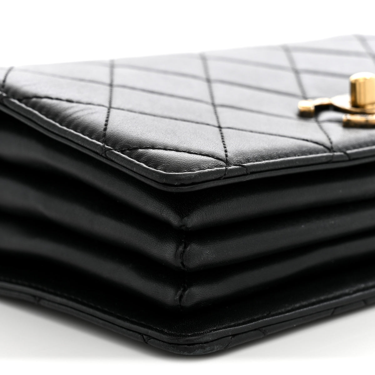 Lambskin Quilted Mini Art Nouvelle Flap Bag Black