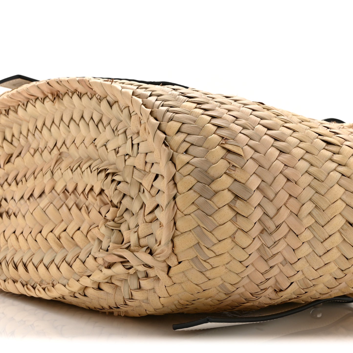 Raffia Small Basket Tote Bag Natural White