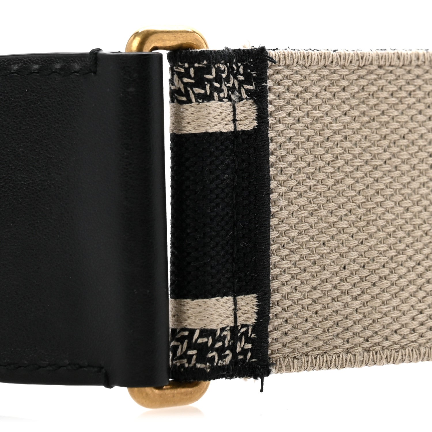 Christian Dior Canvas Embroidered Shoulder Strap Black 6 of 7