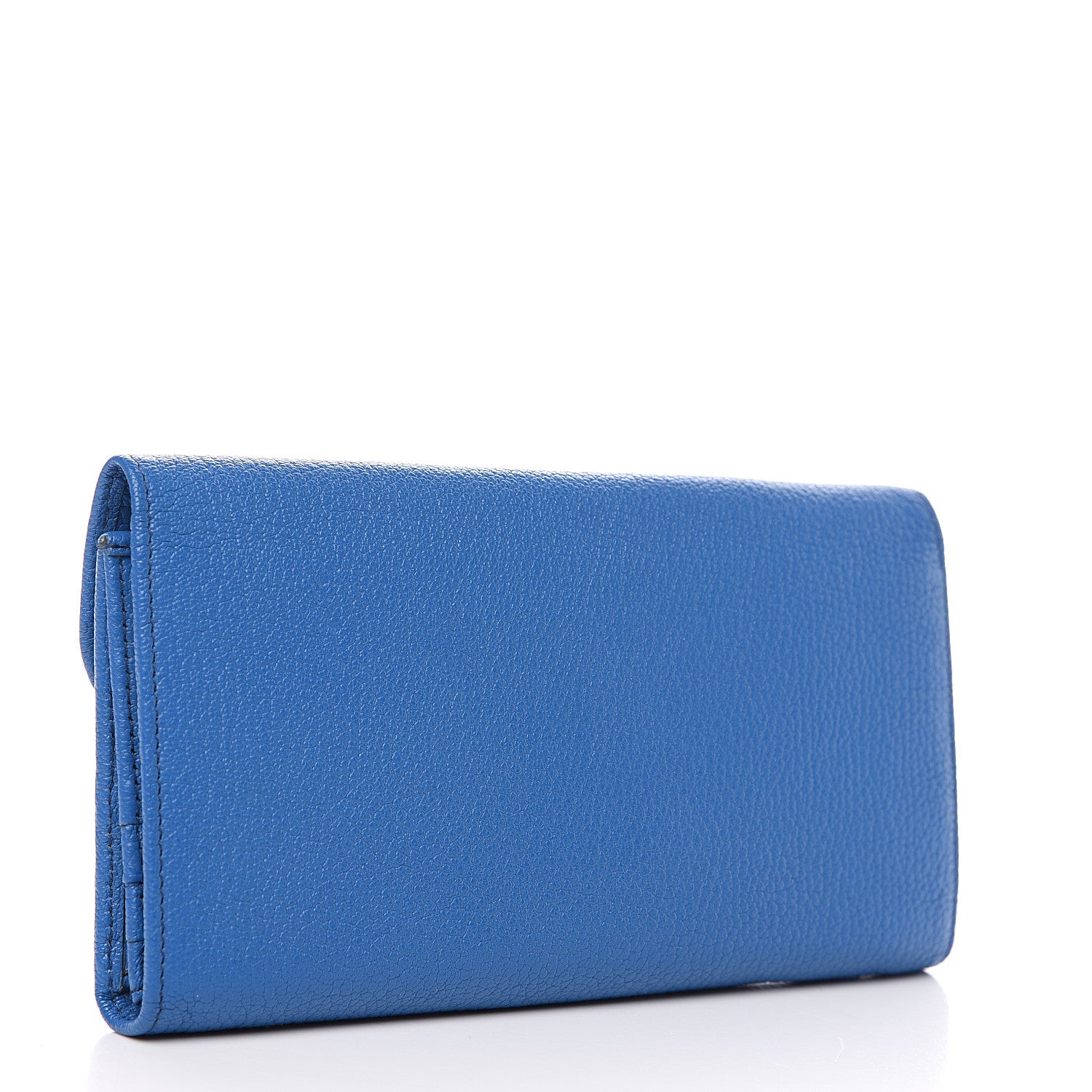 Miu Miu Goatskin Madras Flap Wallet Cobalto 2 of 10