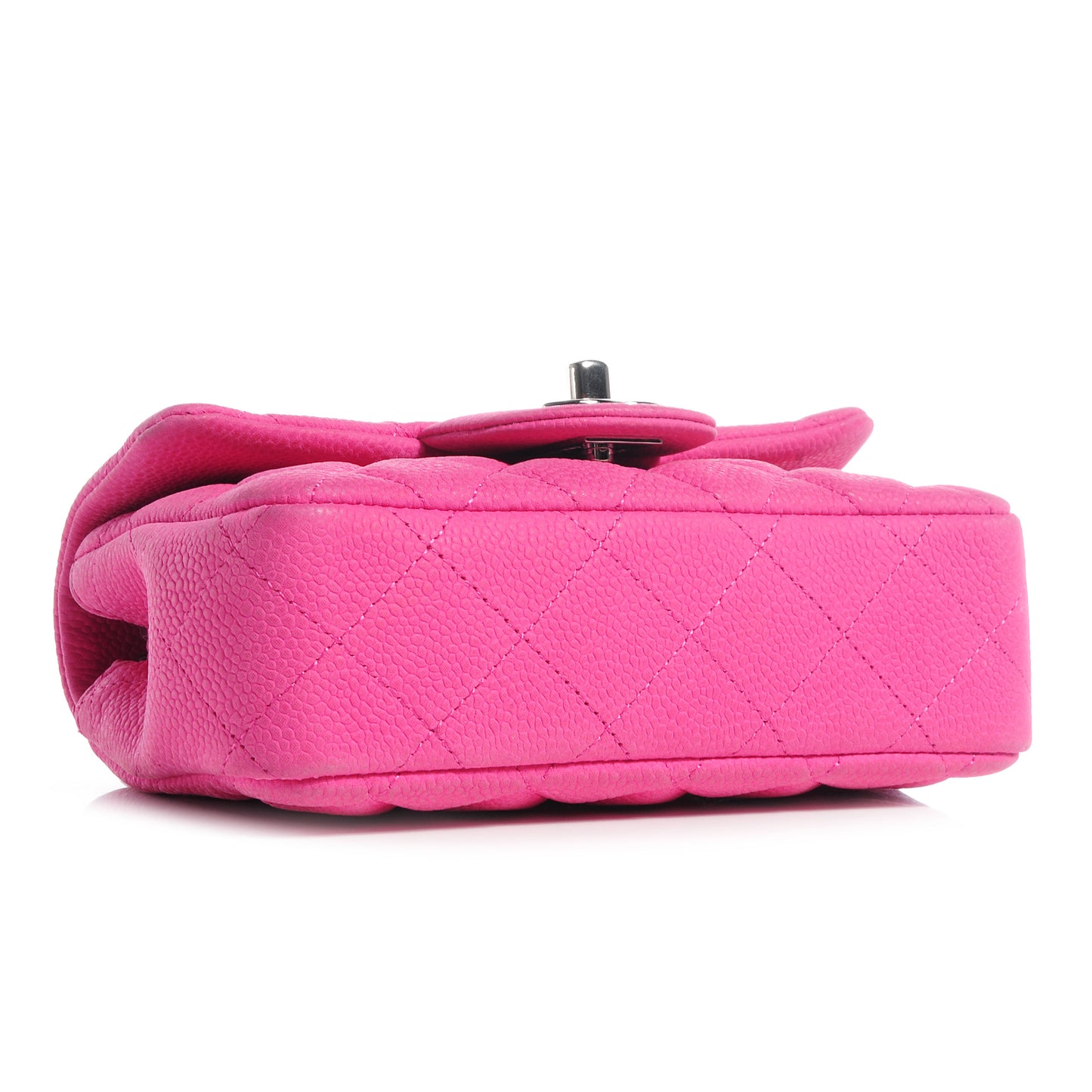 Iridescent Caviar Quilted Extra Mini Flap Pink