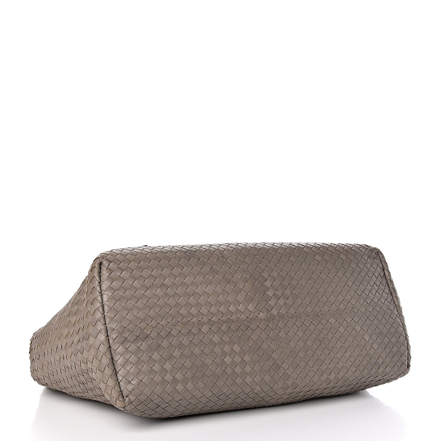 Intrecciato Light Calf Shopper Tote Khaki Brown