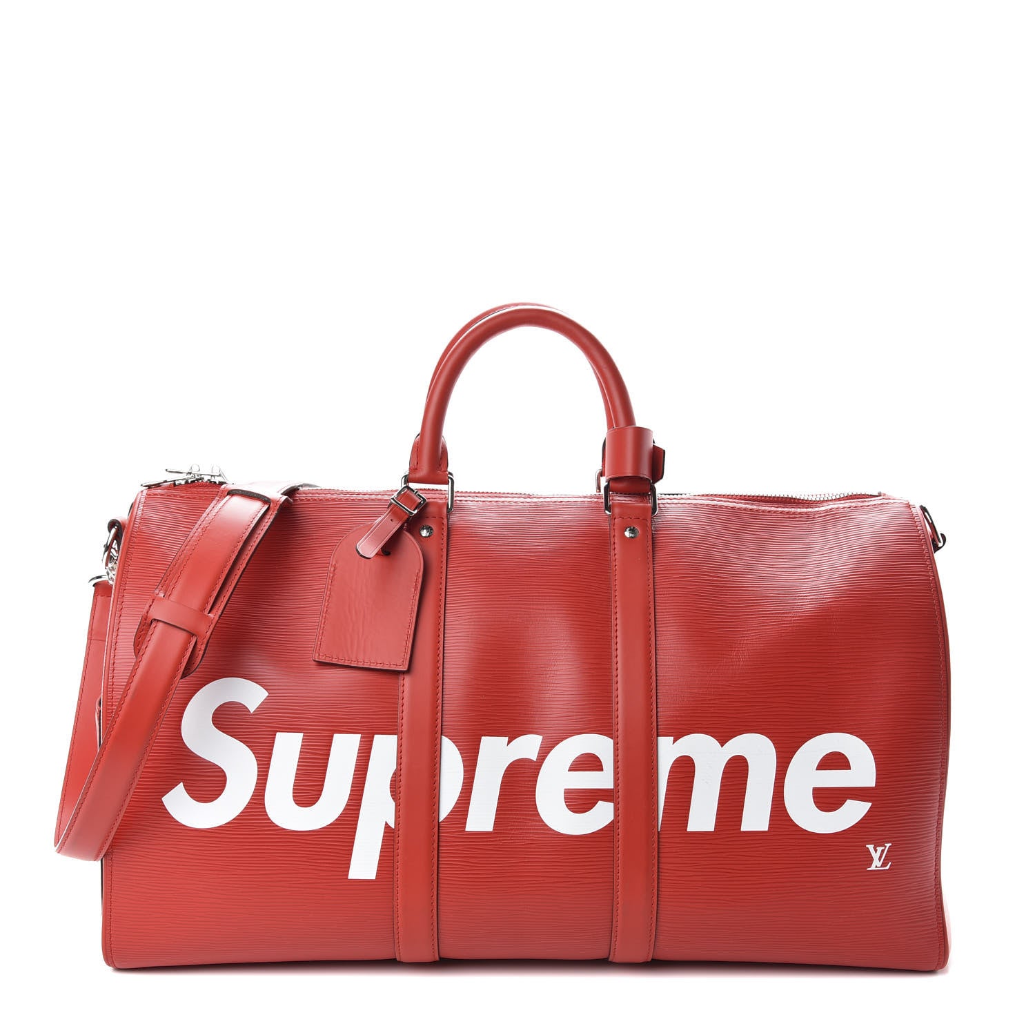 Louis Vuitton X SUPREME Epi Keepall Bandouliere 45 Red 1 of 11