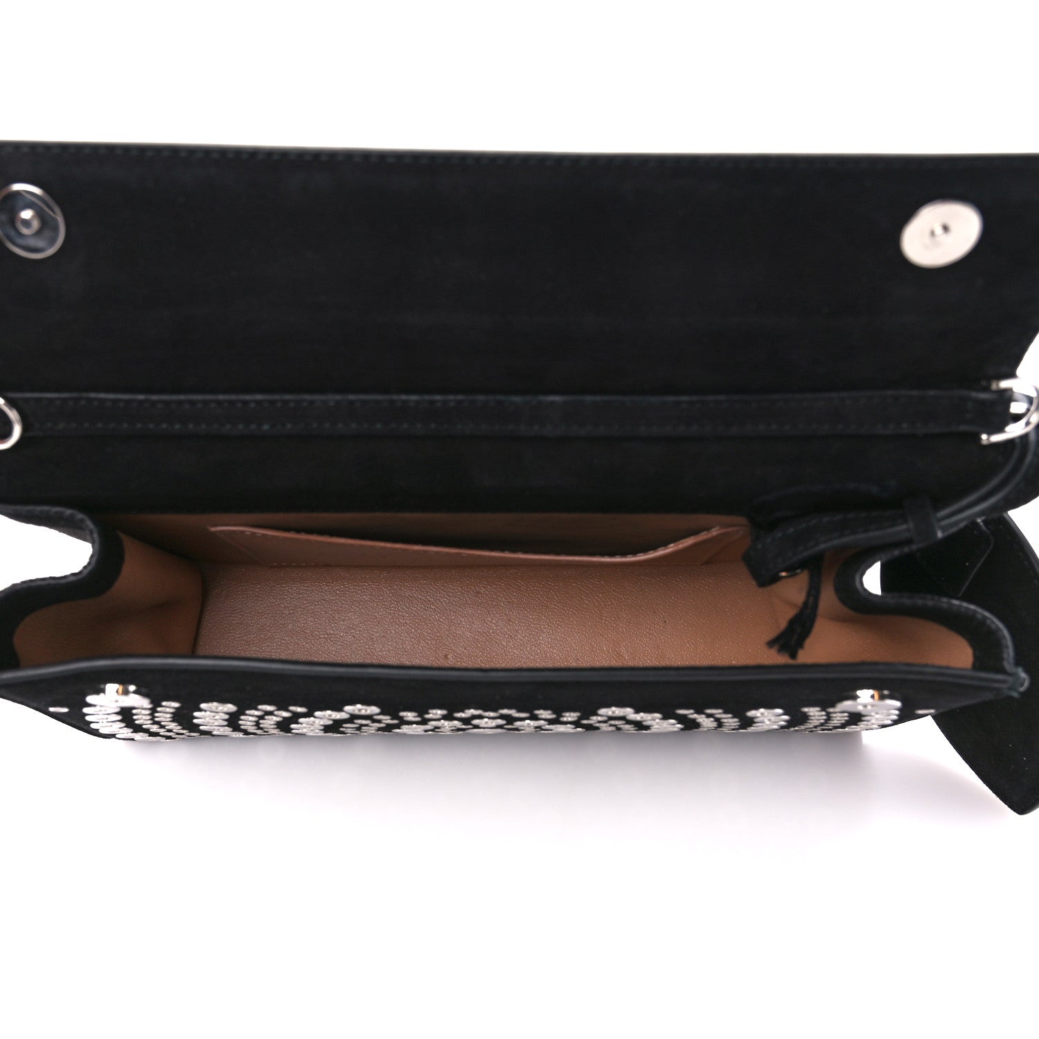 Alaia Suede Eyelet Embellished Oeillets Pochette Black 5 of 10