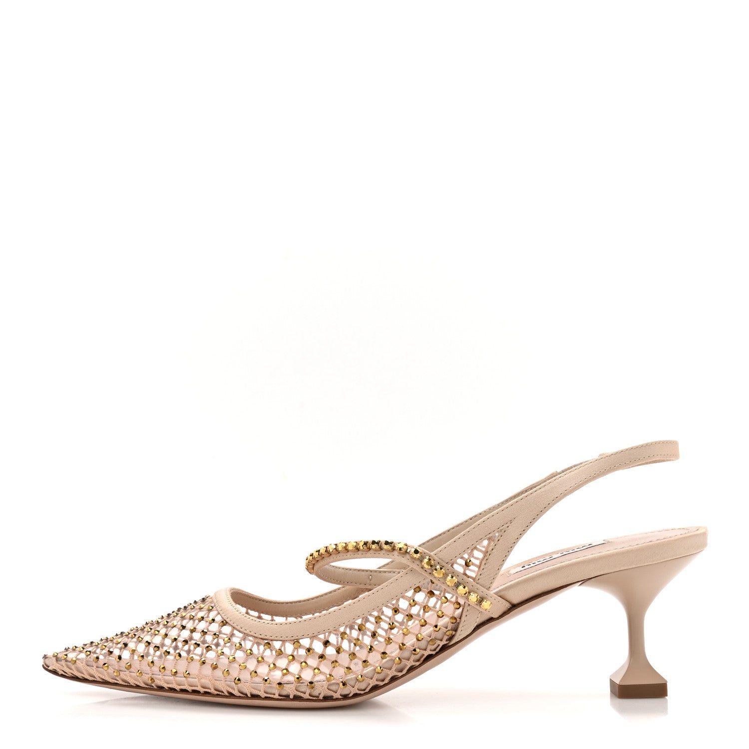 Miu Miu Crystal Mesh PVC Pumps 38.5 Beige 1 of 8