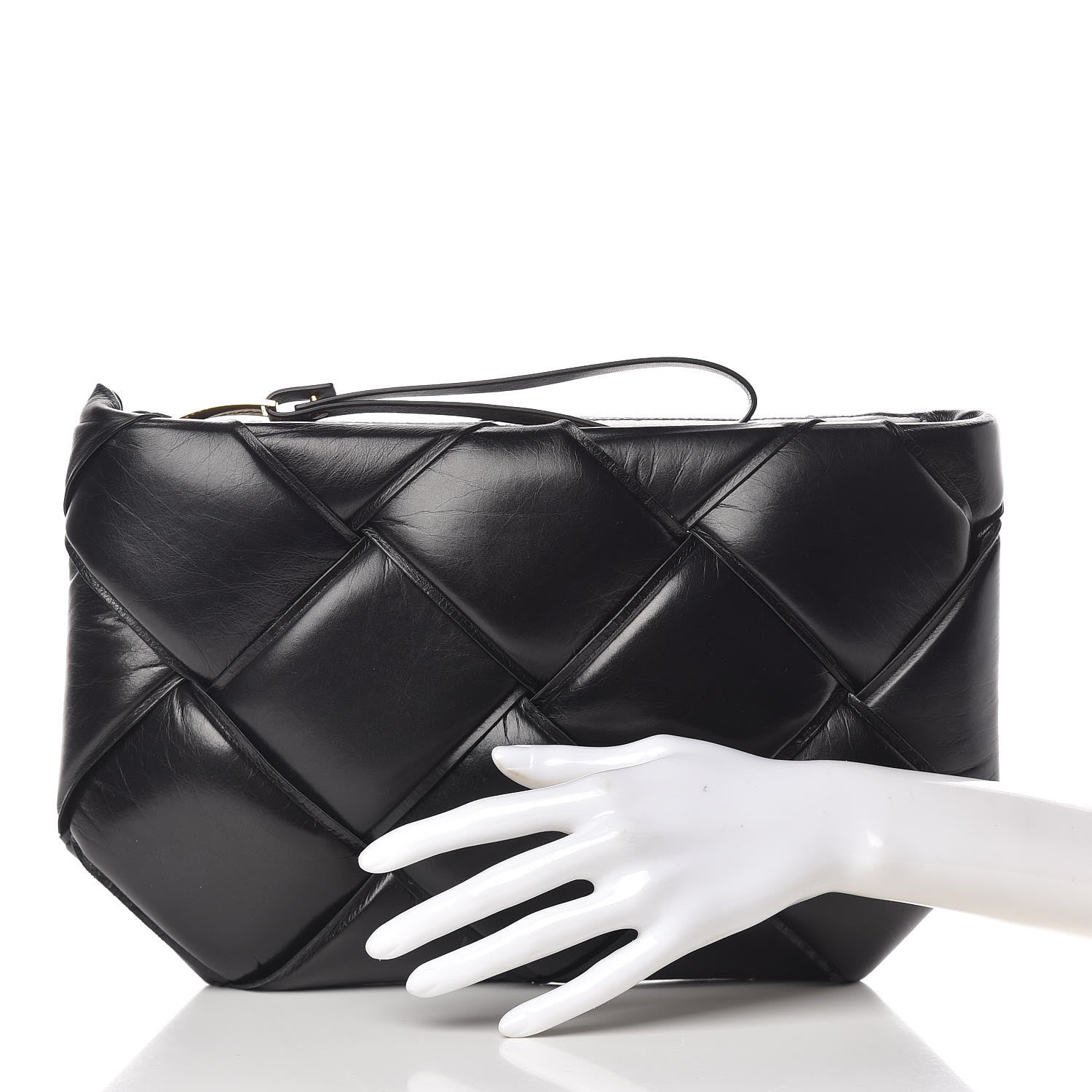 Bottega Veneta Nappa Maxi Intrecciato Padded Clutch Black 2 of 8