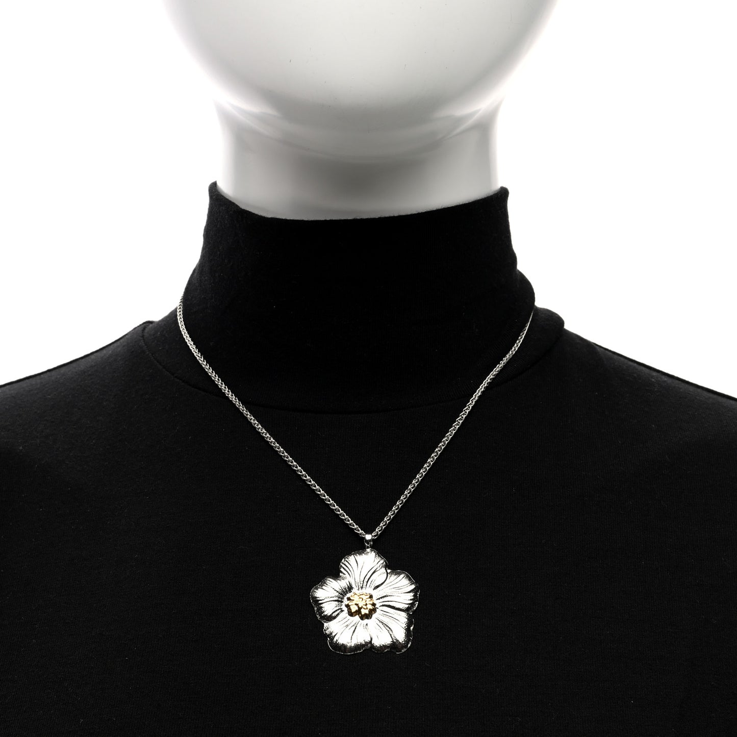 Sterling Silver Vermeil Blossom Pendant Necklace