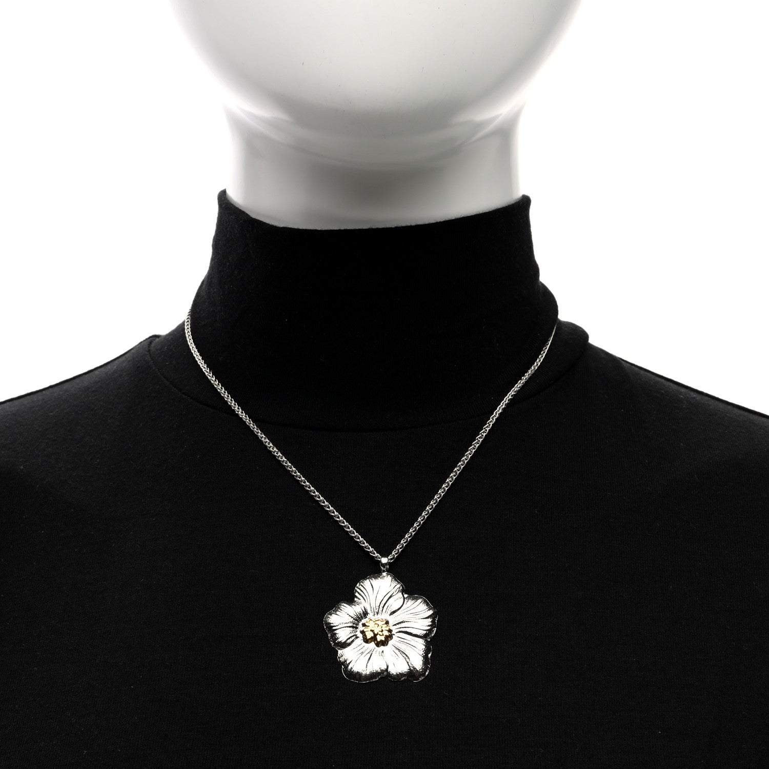 Buccellati Sterling Silver Vermeil Blossom Pendant Necklace 2 of 5