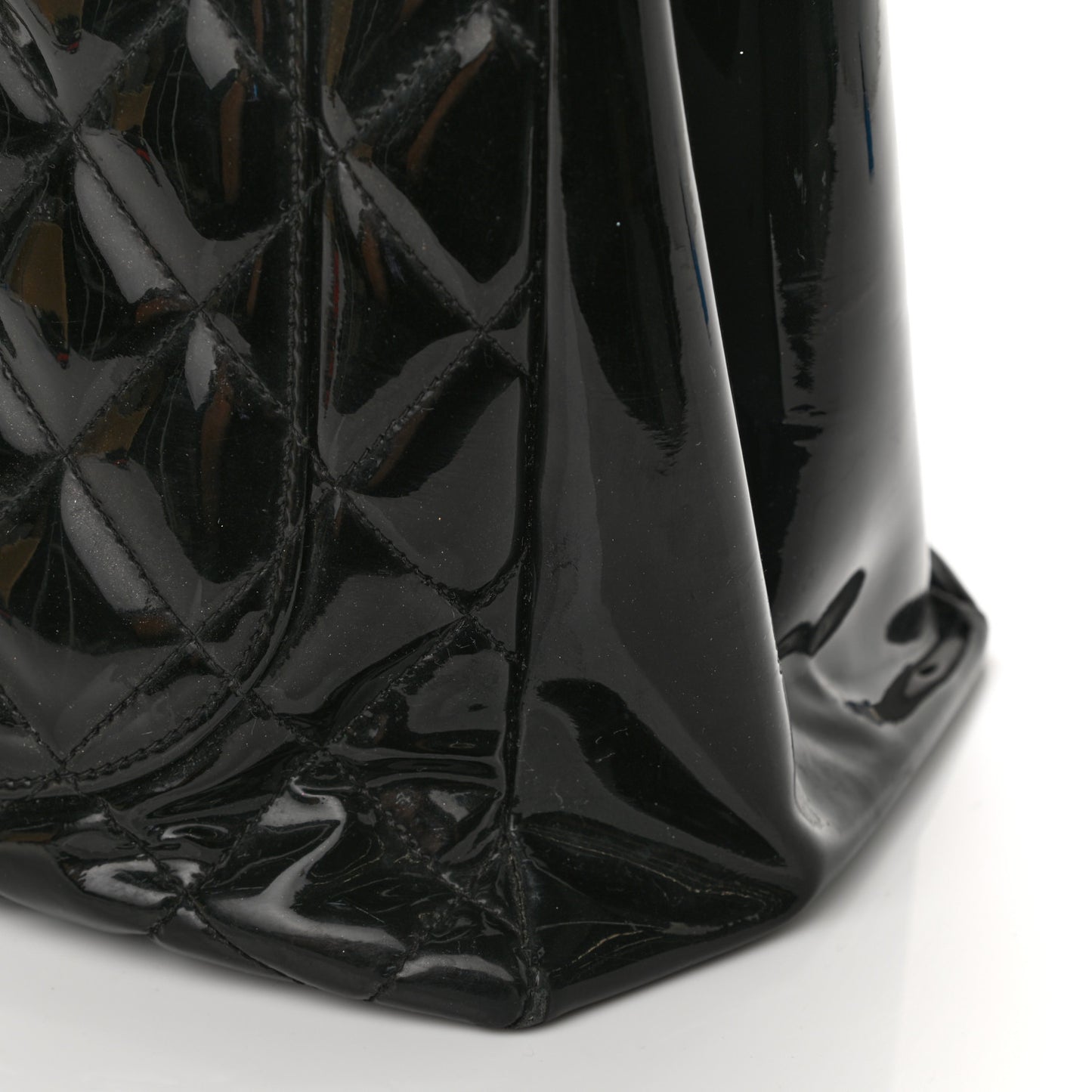 Patent Quilted Grand Shopping Tote GST Black