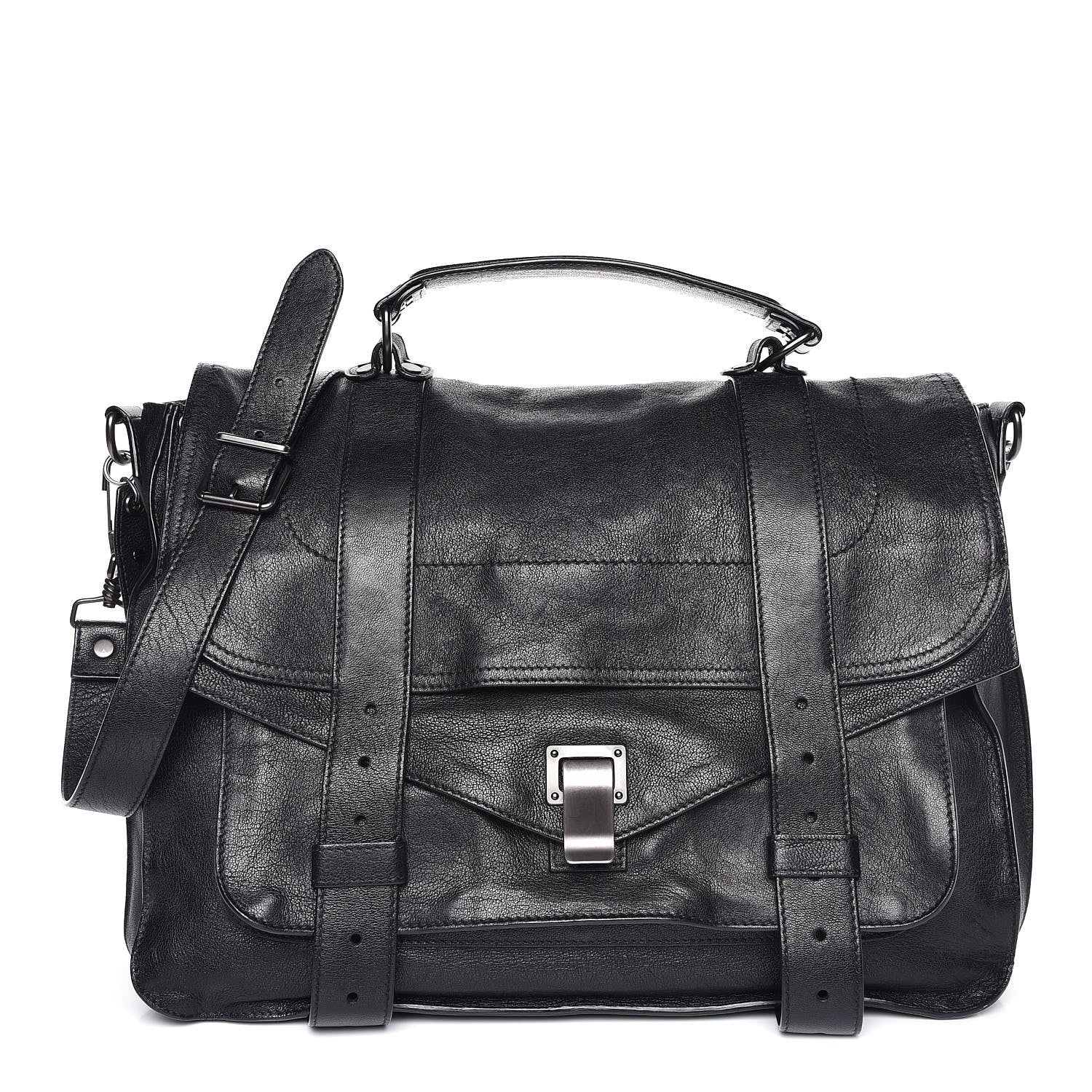 Proenza Schouler Lambskin PS1 Large Satchel Black 1 of 9