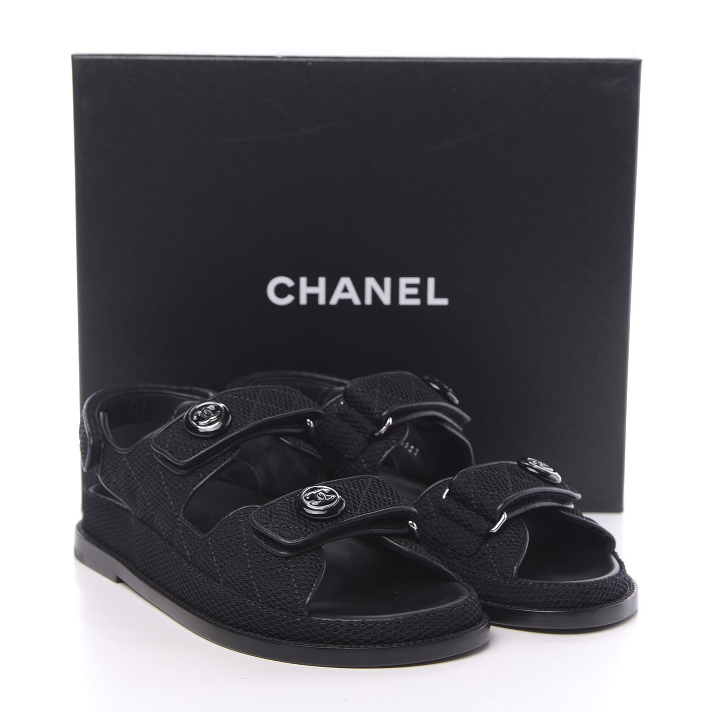 Fabric Velcro Dad Sandals 38 Black