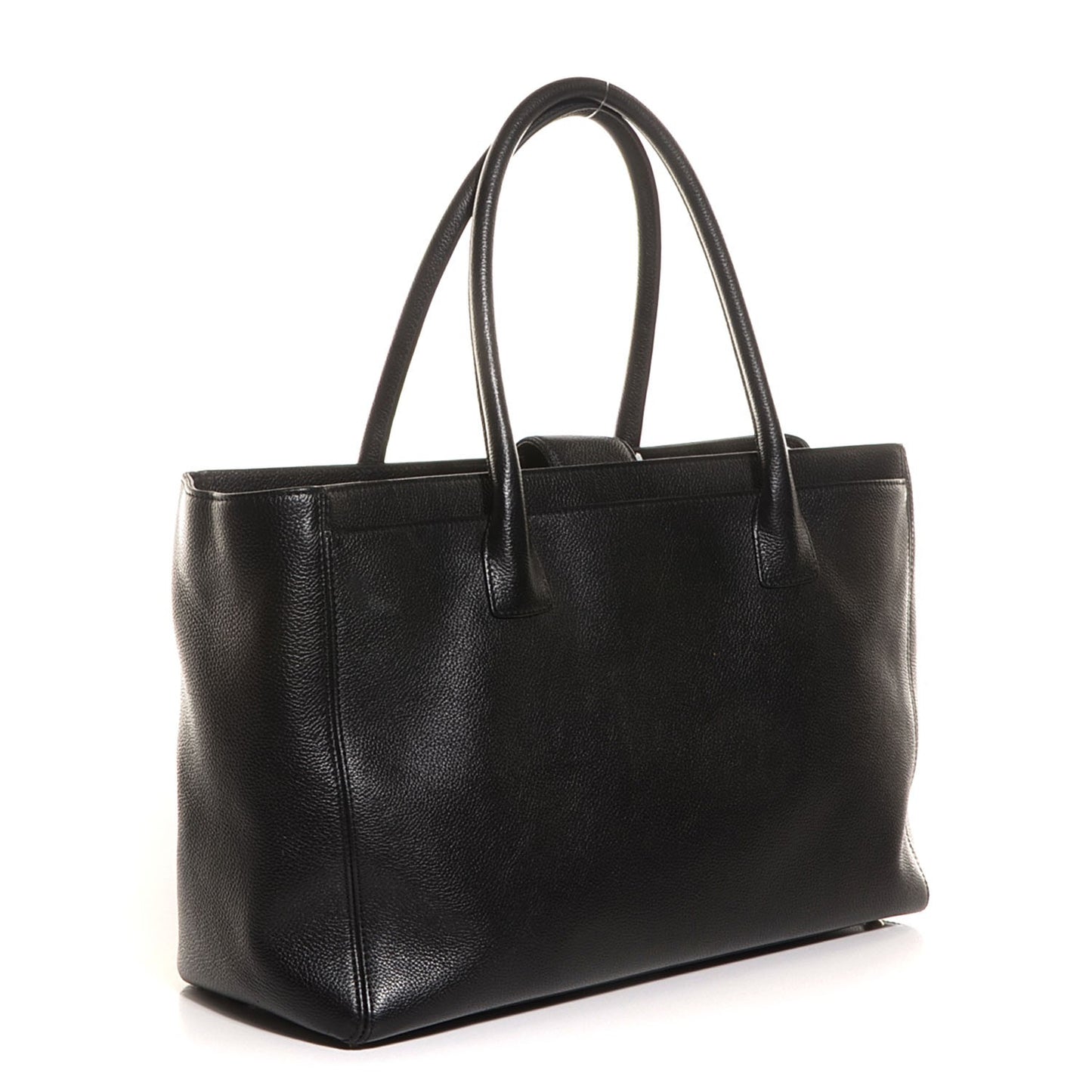 Calfskin Cerf Executive Shopper Tote Black