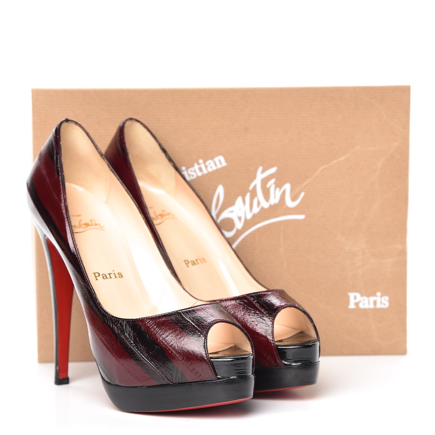 Christian Louboutin Eel Skin Altadama 140 Pumps 38.5 Red Vinaccia 10 of 10
