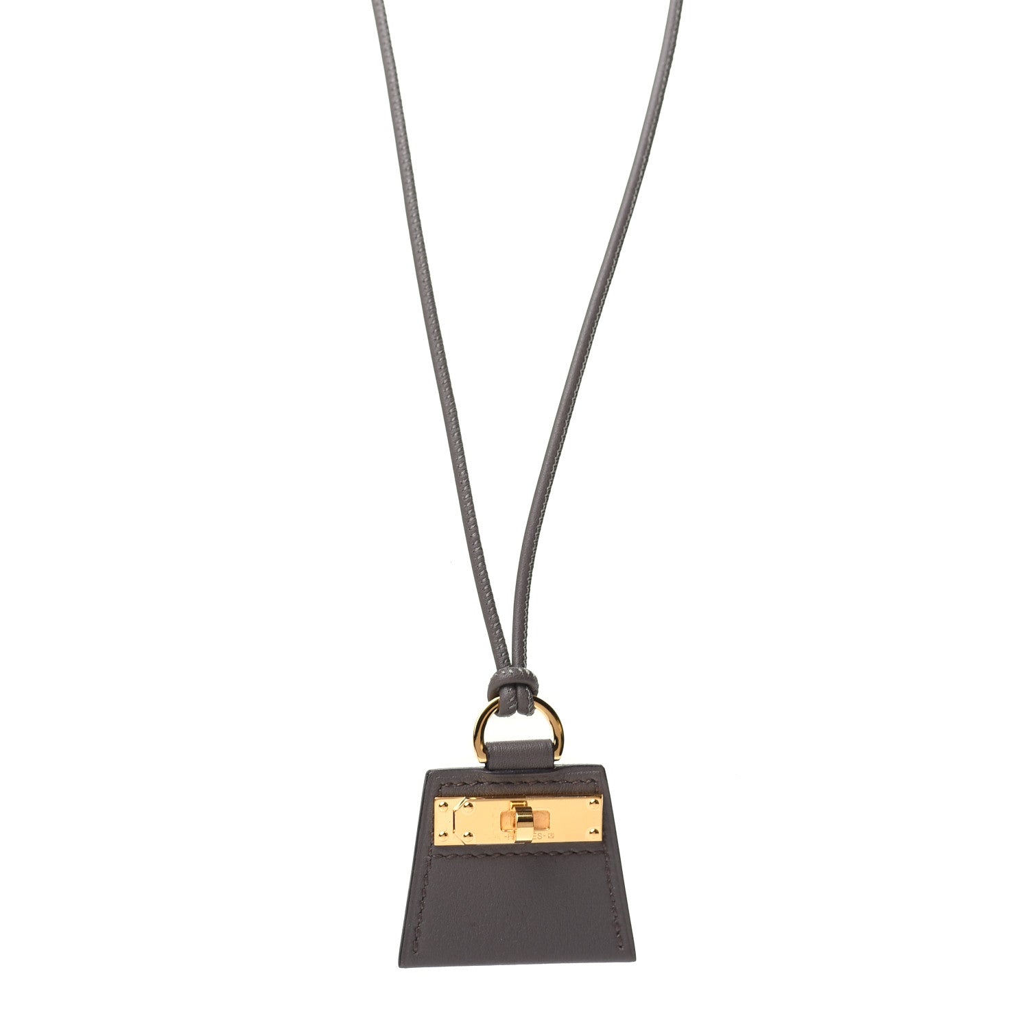 Hermes Swift Small Monpetitkelly Pendant Necklace Etain 1 of 7
